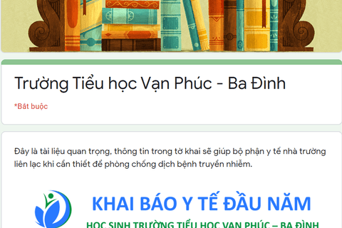 Khai báo y tế cho học sinh trước thềm năm học mới 2020 - 2021