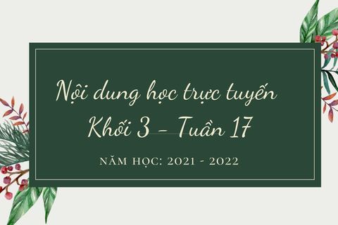 Nội dung học trực tuyến Khối 3 - Tuần 17