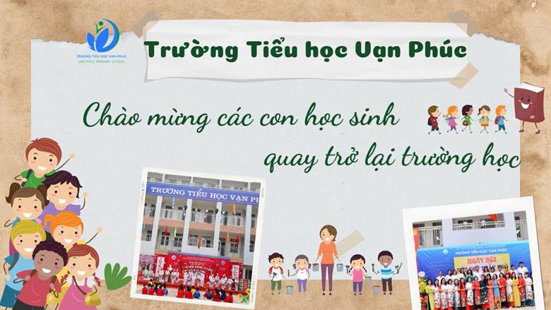 Cô và trò Trường Tiểu học Vạn Phúc hân hoan trong ngày đầu tiên đi học trở lại