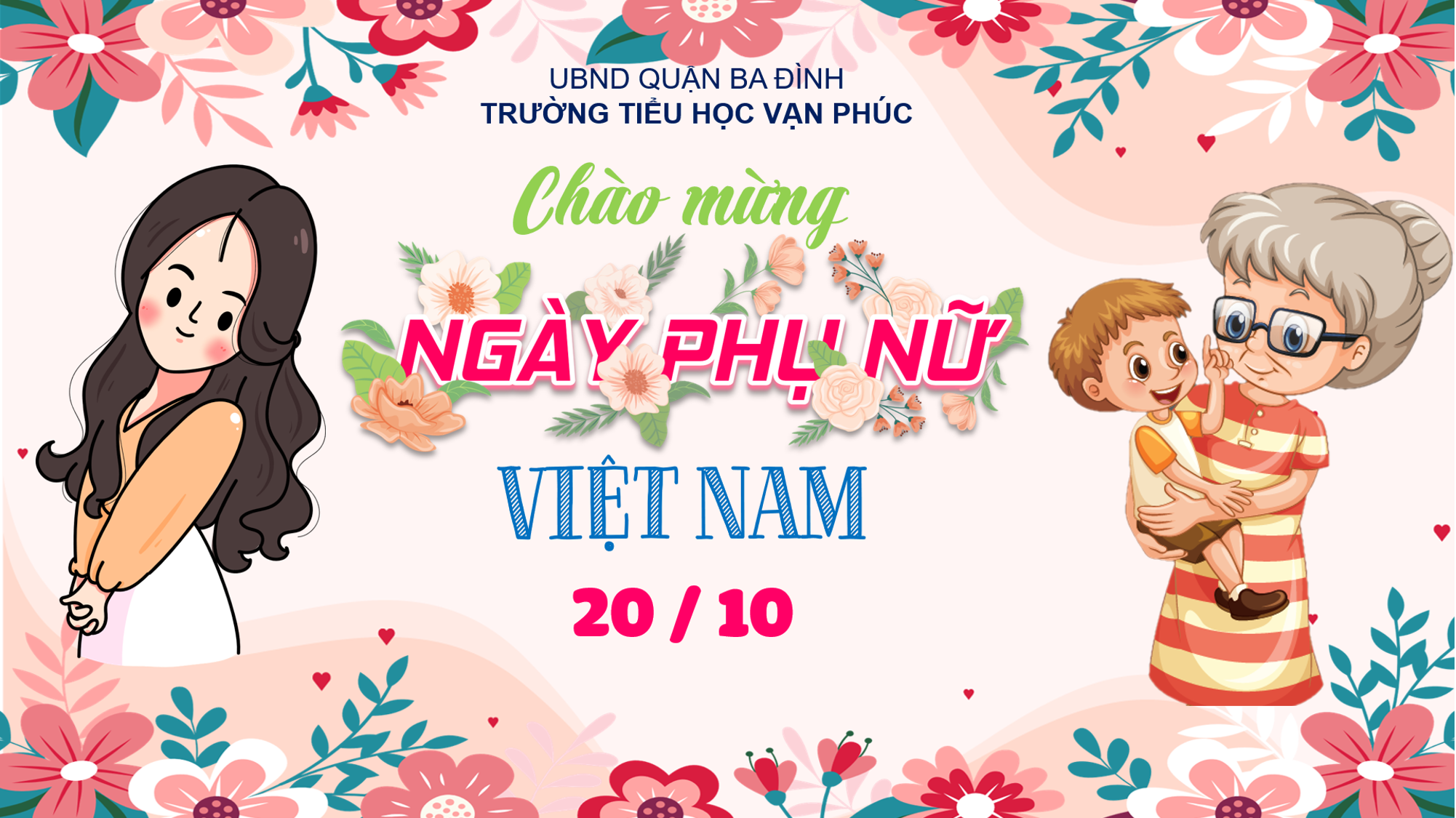 Học sinh Trường Tiểu học Vạn Phúc chào mừng ngày Phụ nữ Việt Nam 20/10