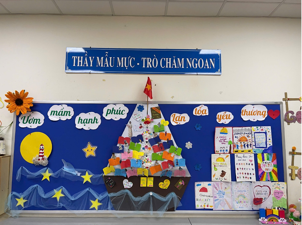 Độc đáo, ý nghĩa với Góc sáng tạo “Ươm mầm hạnh phúc - Lan tỏa yêu thương” lớp 3A1