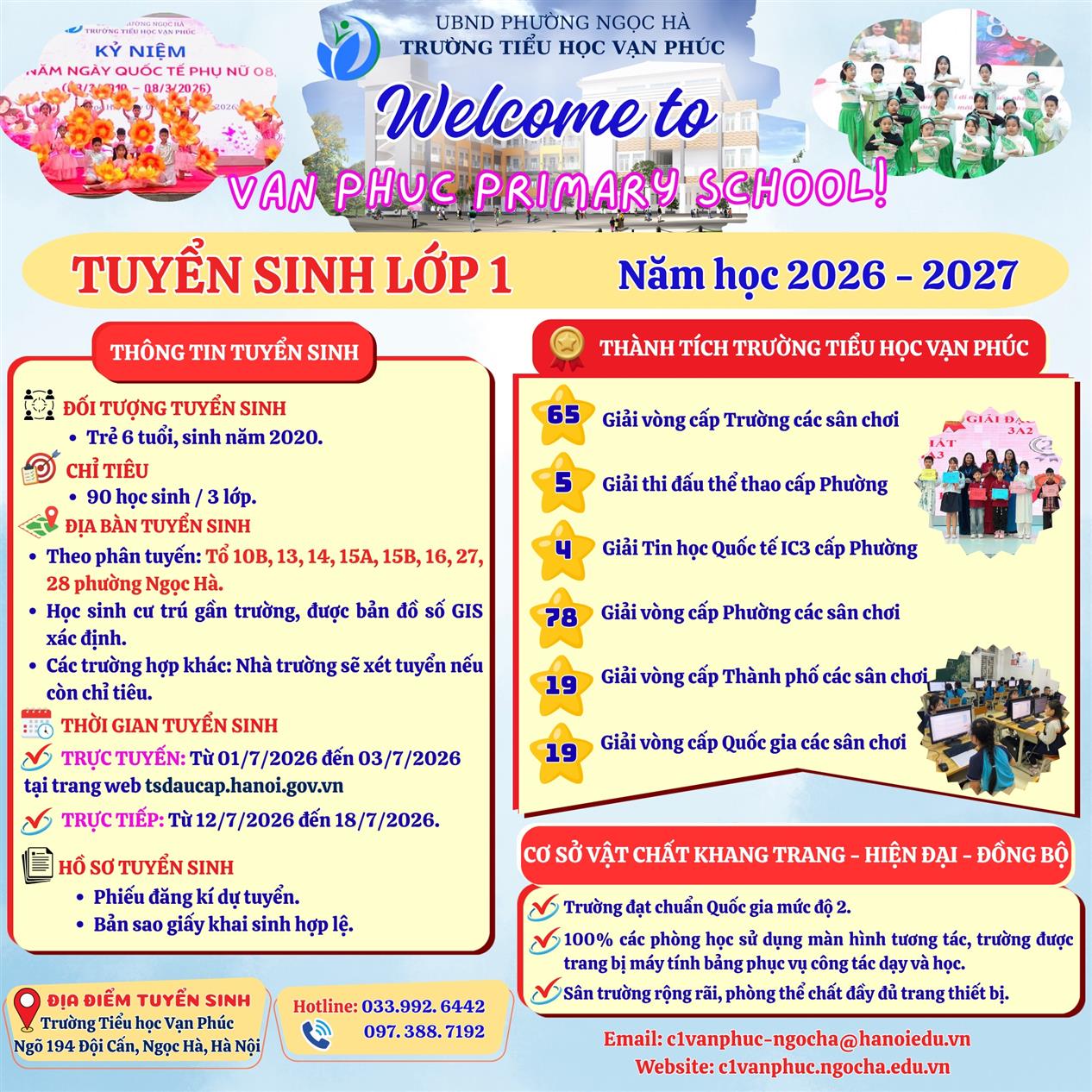 Thông báo tuyển sinh năm học 2026-2027