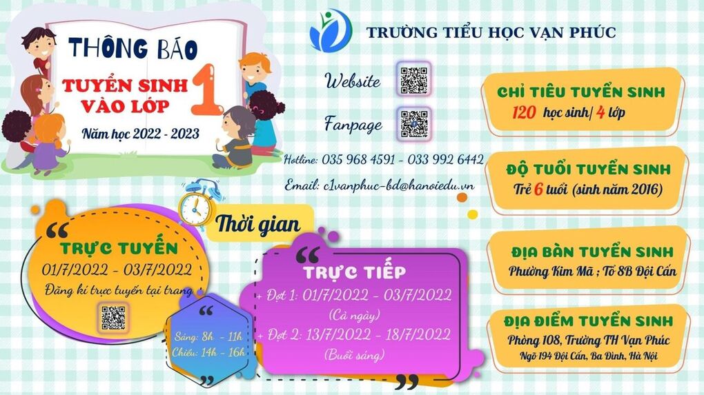 Thông báo tuyển sinh năm học 2022 - 2023
